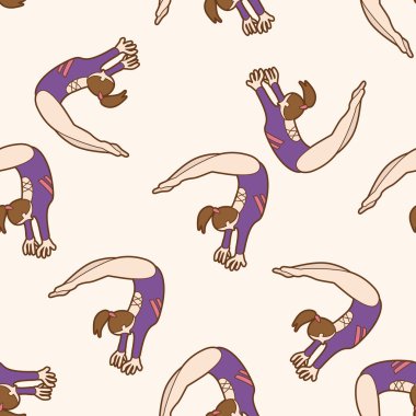 jimnastik, karikatür Dikişsiz desen arka plan