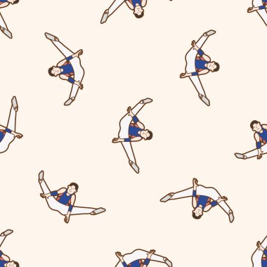 jimnastik, karikatür Dikişsiz desen arka plan