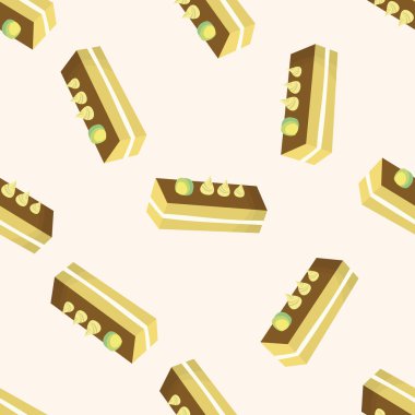 Dikişsiz desen arka plan dekorasyon kek, çizgi film