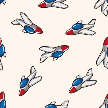 Uçak, karikatür Dikişsiz desen arka plan