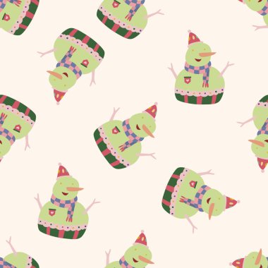 kardan adam çizgi film, çizgi film Dikişsiz desen arka plan