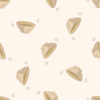 mutfak eşyaları kase, karikatür Dikişsiz desen arka plan