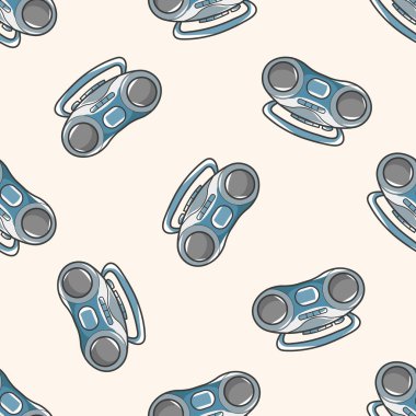 Stil radyo, karikatür Dikişsiz desen arka plan