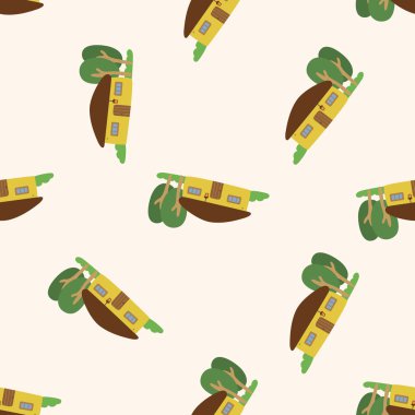 Dikişsiz desen arka plan ev inşa, çizgi film