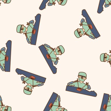 Hastane Tema doktor, karikatür Dikişsiz desen arka plan