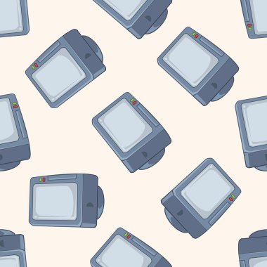 mobilya Tema televizyon, karikatür Dikişsiz desen arka plan