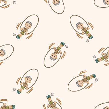 Dikişsiz desen arka plan egzersiz Zıplama, çizgi film