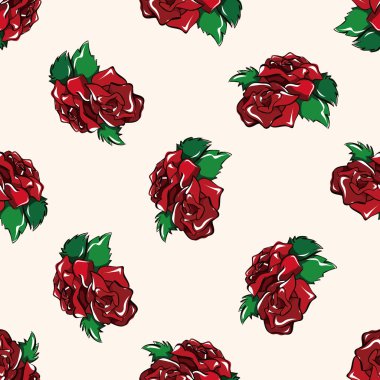 çiçek, karikatür Dikişsiz desen arka plan