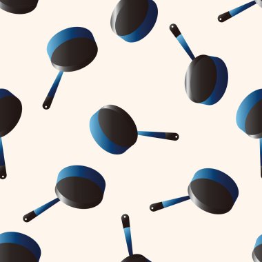 mutfak eşyaları pan, karikatür Dikişsiz desen arka plan