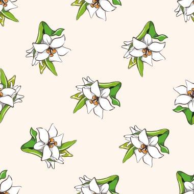 çiçek, karikatür Dikişsiz desen arka plan