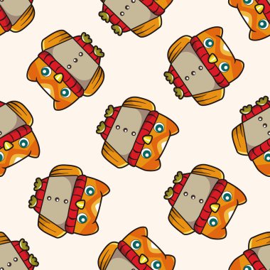 baykuş çizgi film, çizgi film Dikişsiz desen arka plan