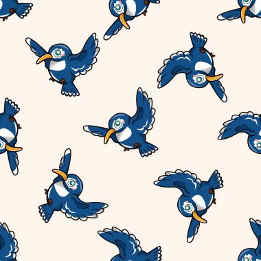 kuş çizgi film, çizgi film Dikişsiz desen arka plan