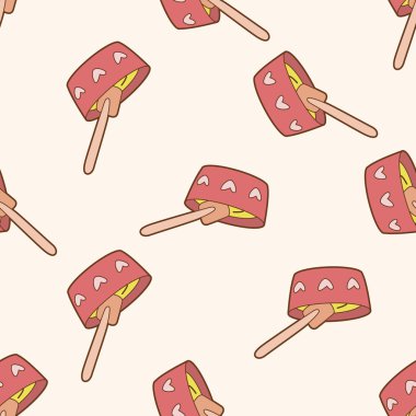 kase, karikatür Dikişsiz desen arka plan pişirme mutfak eşyaları