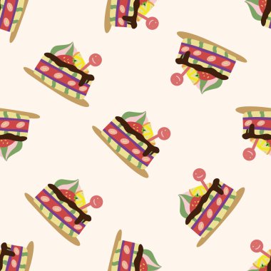 kek 10, karikatür Dikişsiz desen arka plan dekorasyon