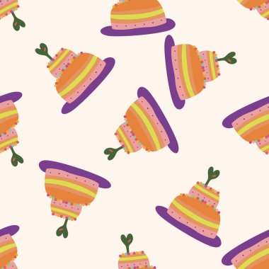 kek 10, karikatür Dikişsiz desen arka plan dekorasyon