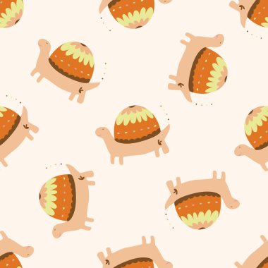 hayvan kaplumbağa, karikatür Dikişsiz desen arka plan