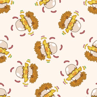 hayvan tavuk çizgi film, çizgi film Dikişsiz desen arka plan