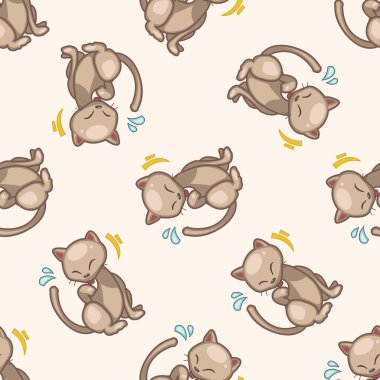 kedi, karikatür Dikişsiz desen arka plan