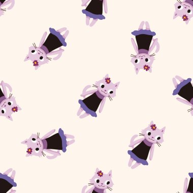 kedi, karikatür Dikişsiz desen arka plan