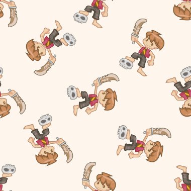 korsan, karikatür Dikişsiz desen arka plan