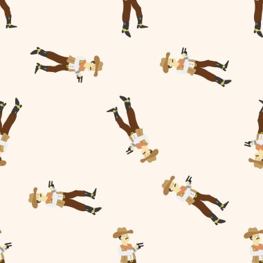 Kovboy, karikatür Dikişsiz desen arka plan