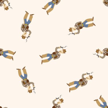 Kovboy, karikatür Dikişsiz desen arka plan