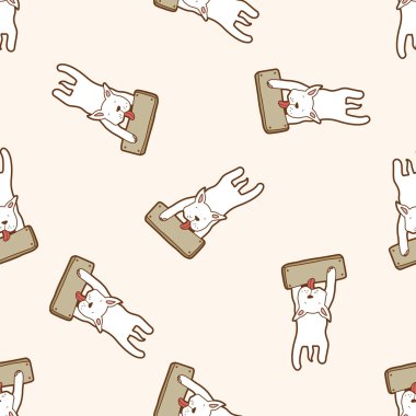 köpek, karikatür Dikişsiz desen arka plan evde beslenen hayvan