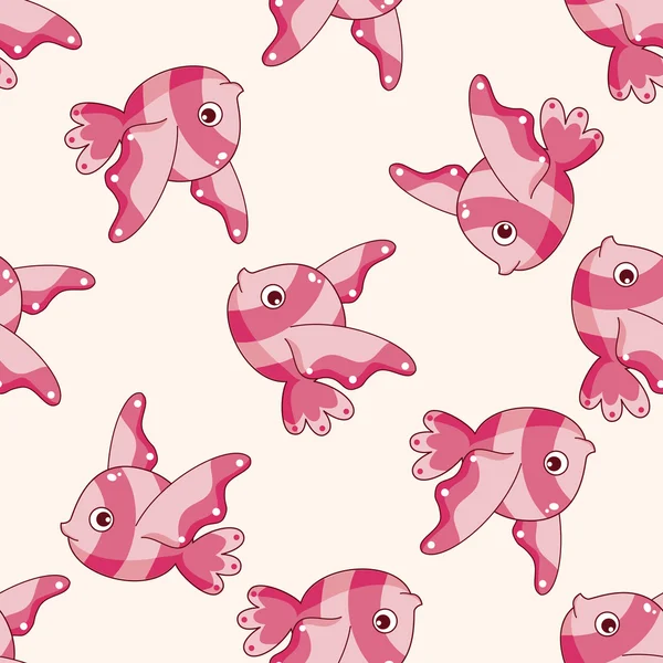 Fish cartoon , cartoon seamless pattern background — Stock Vector