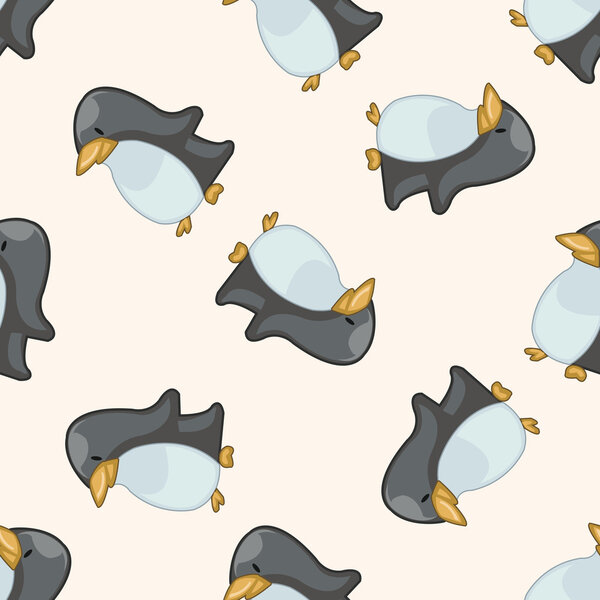 animal penguin cartoon , cartoon seamless pattern background