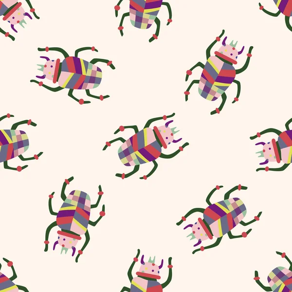 Bug dessin animé, dessin animé fond de motif sans couture — Image vectorielle