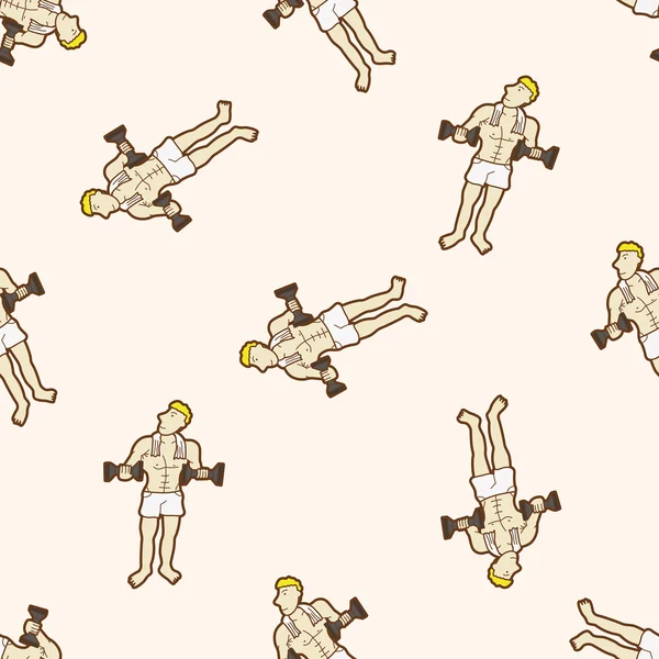 Fitness Eğitmeni, karikatür Dikişsiz desen arka plan