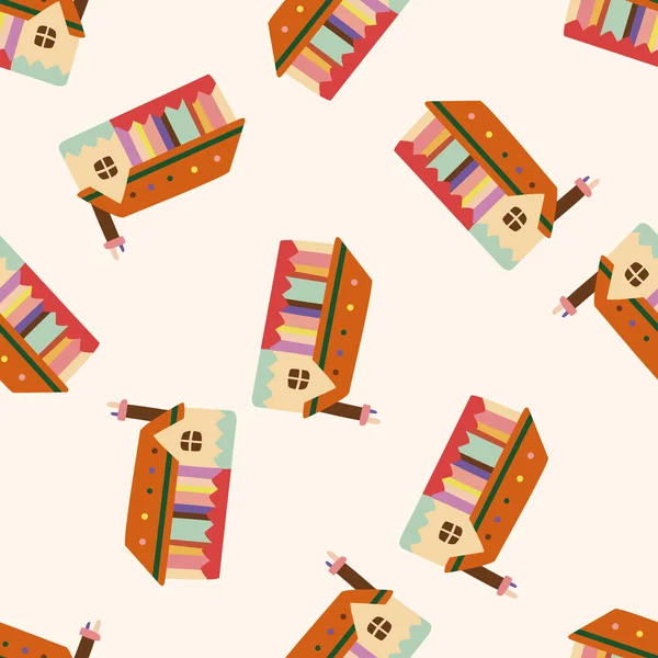 Dikişsiz desen arka plan ev inşa, çizgi film