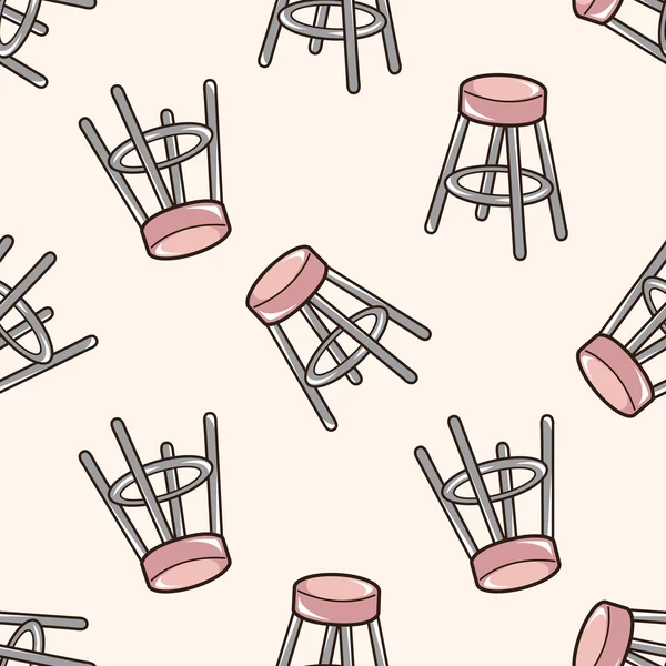 Canapé de chaise de thème de meubles, fond de motif sans couture dessin animé — Image vectorielle