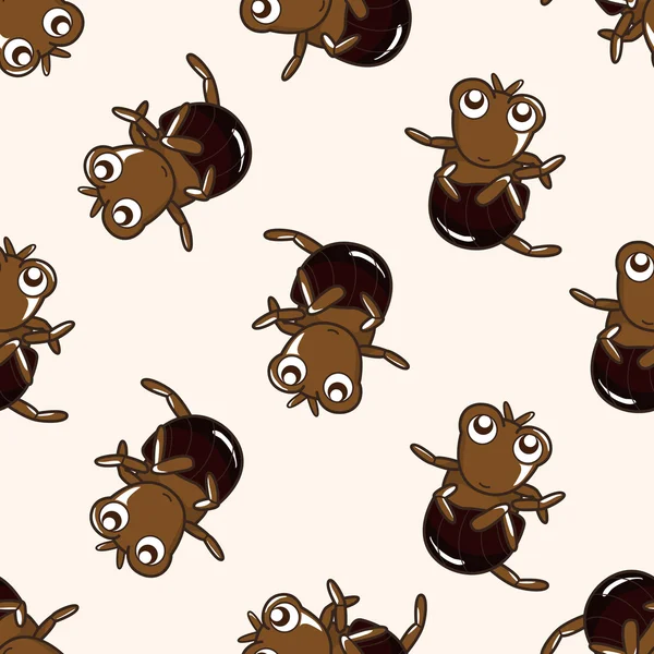 Bug dessin animé, dessin animé fond de motif sans couture — Image vectorielle