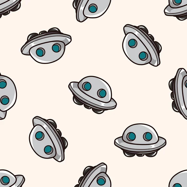 Space UFO, , cartoon seamless pattern background — Stock Vector