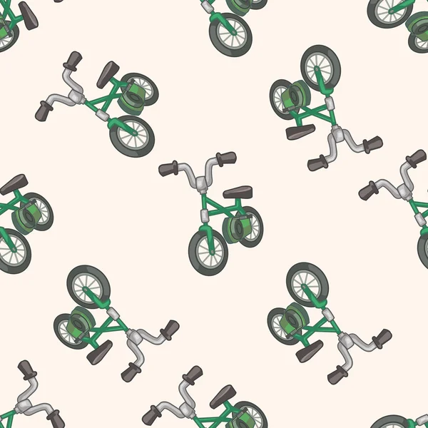 Bicicleta de transporte, dibujos animados sin costura patrón de fondo — Archivo Imágenes Vectoriales
