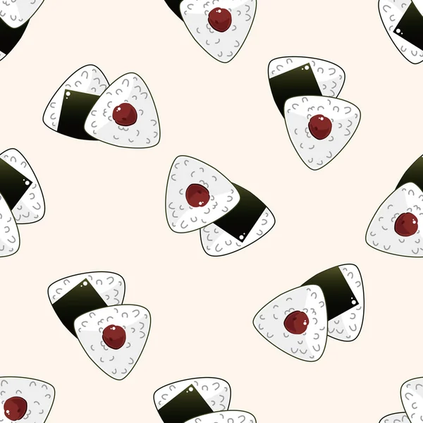 Comida japonesa tema sushi, dibujos animados sin costura patrón de fondo — Archivo Imágenes Vectoriales