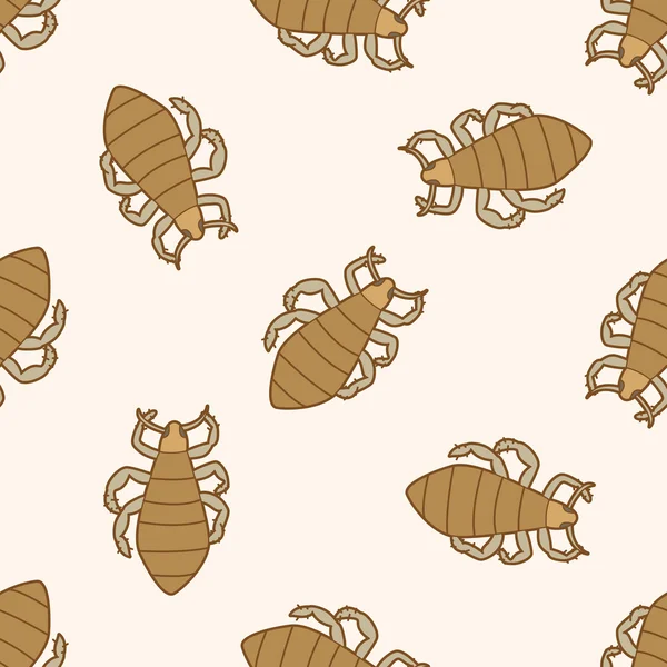Dibujos animados de insectos, dibujos animados sin costura patrón de fondo — Vector de stock