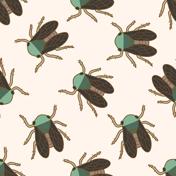 Bug cartoon, desenho animado sem costura padrão de fundo — Vetor de Stock