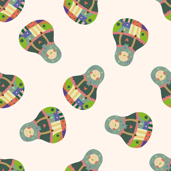 Matryoshka, Rus geleneksel ahşap oyuncak, karikatür Dikişsiz desen arka plan