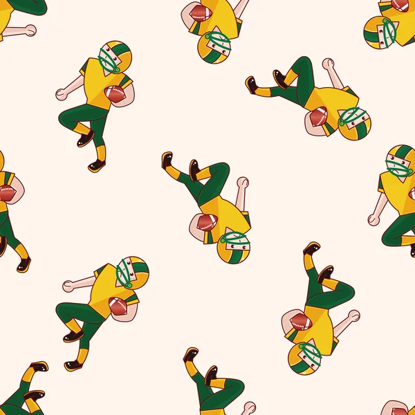 Football player , cartoon seamless pattern background — Stock Vector