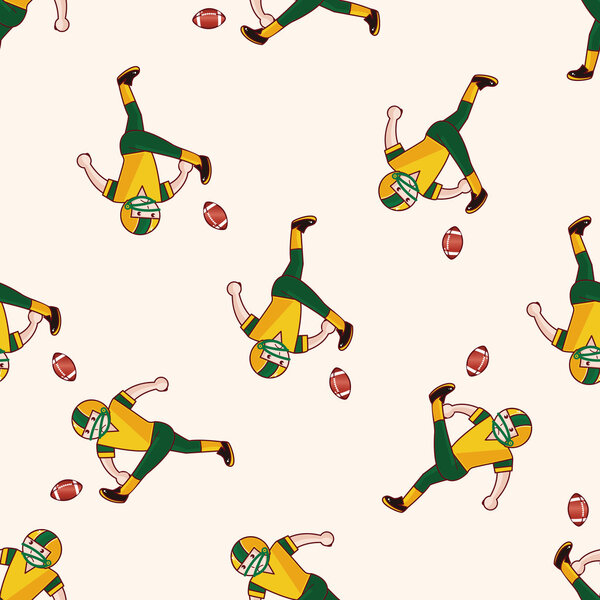 football player , cartoon seamless pattern background