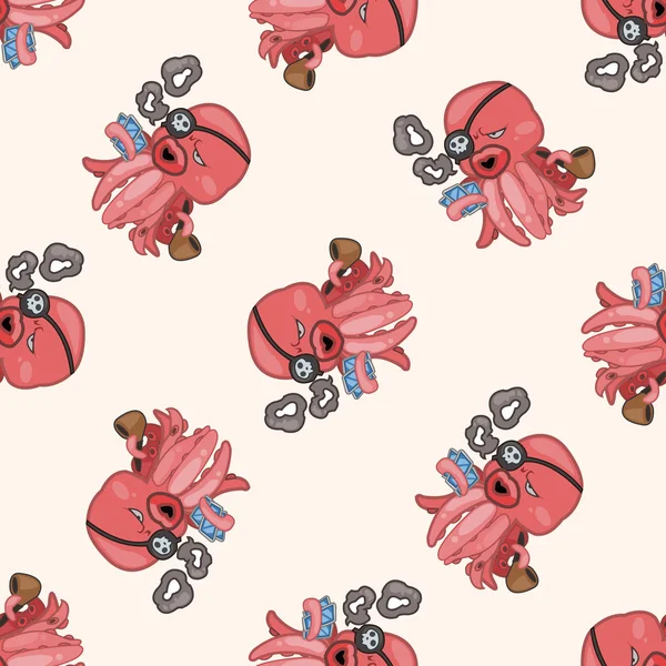 Animal octopus cartoon , cartoon seamless pattern background — Stock Vector
