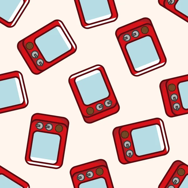 Haushaltsgeräte Thema Mikrowelle, Cartoon nahtlose Muster Hintergrund — Stockvektor