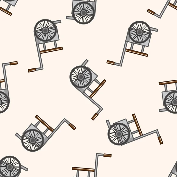 Rollstuhl, Cartoon nahtlose Muster Hintergrund — Stockvektor