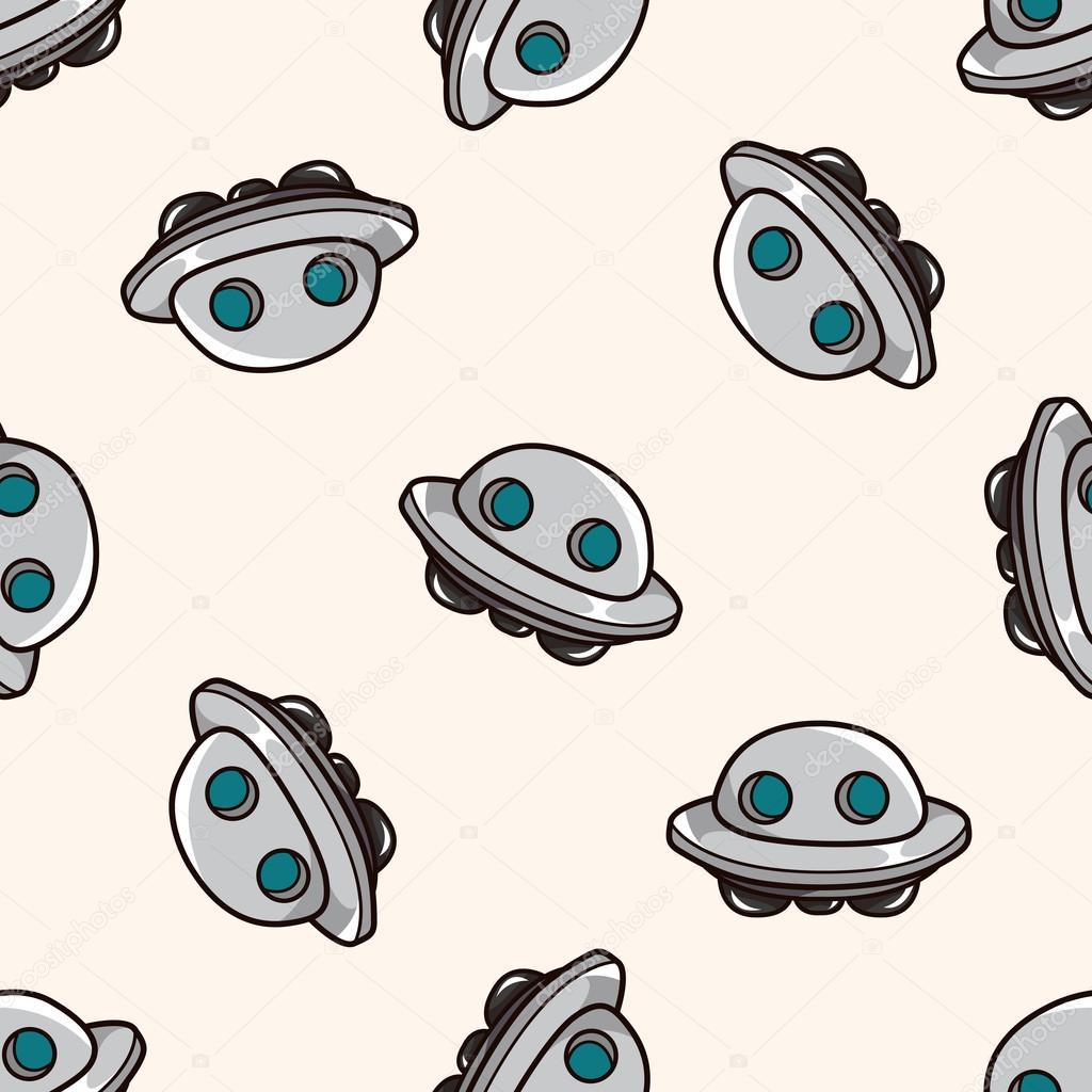 Space UFO, , cartoon seamless pattern background