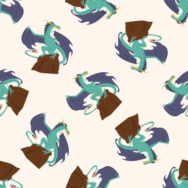 ejderha, karikatür Dikişsiz desen arka plan