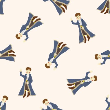 Royal Tema Prens, karikatür Dikişsiz desen arka plan