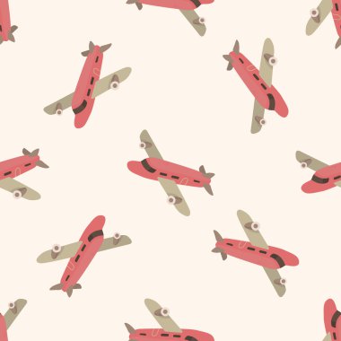 ulaşım uçak, karikatür Dikişsiz desen arka plan