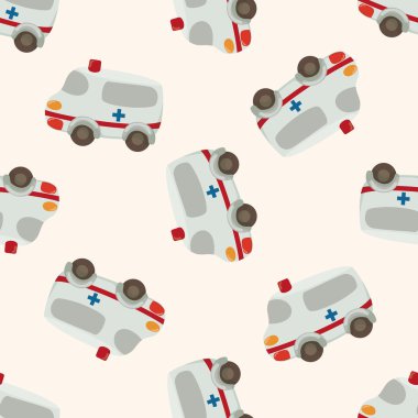 ulaşım ambulans, karikatür Dikişsiz desen arka plan